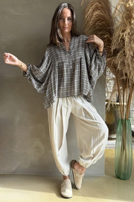 Greta Check Country Smock Earth /23=